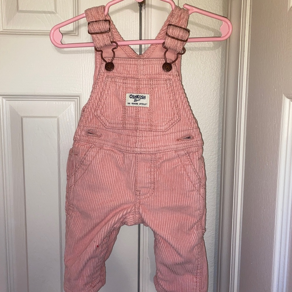 Pink Oshkosh Corduroy Overalls Size 3m